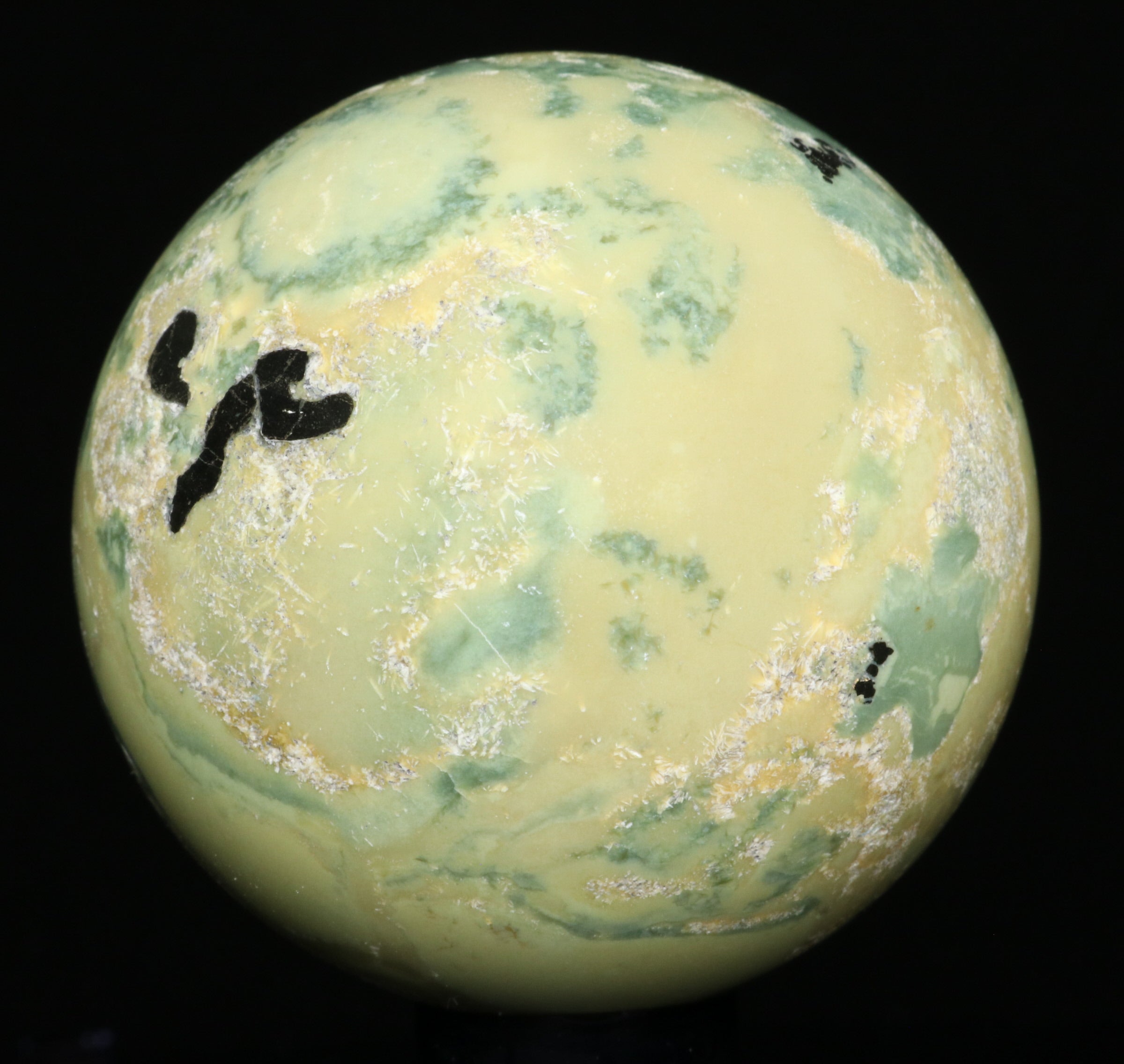 Serpentine and pyrite sphere 2.23"