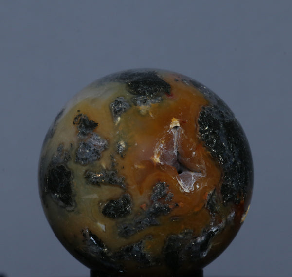 Marcasite in chalcedony sphere 1.41
